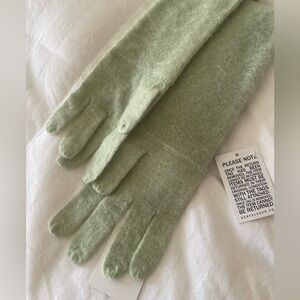 Green nylon Herve Leger knit arm gloves. Designer size One size.